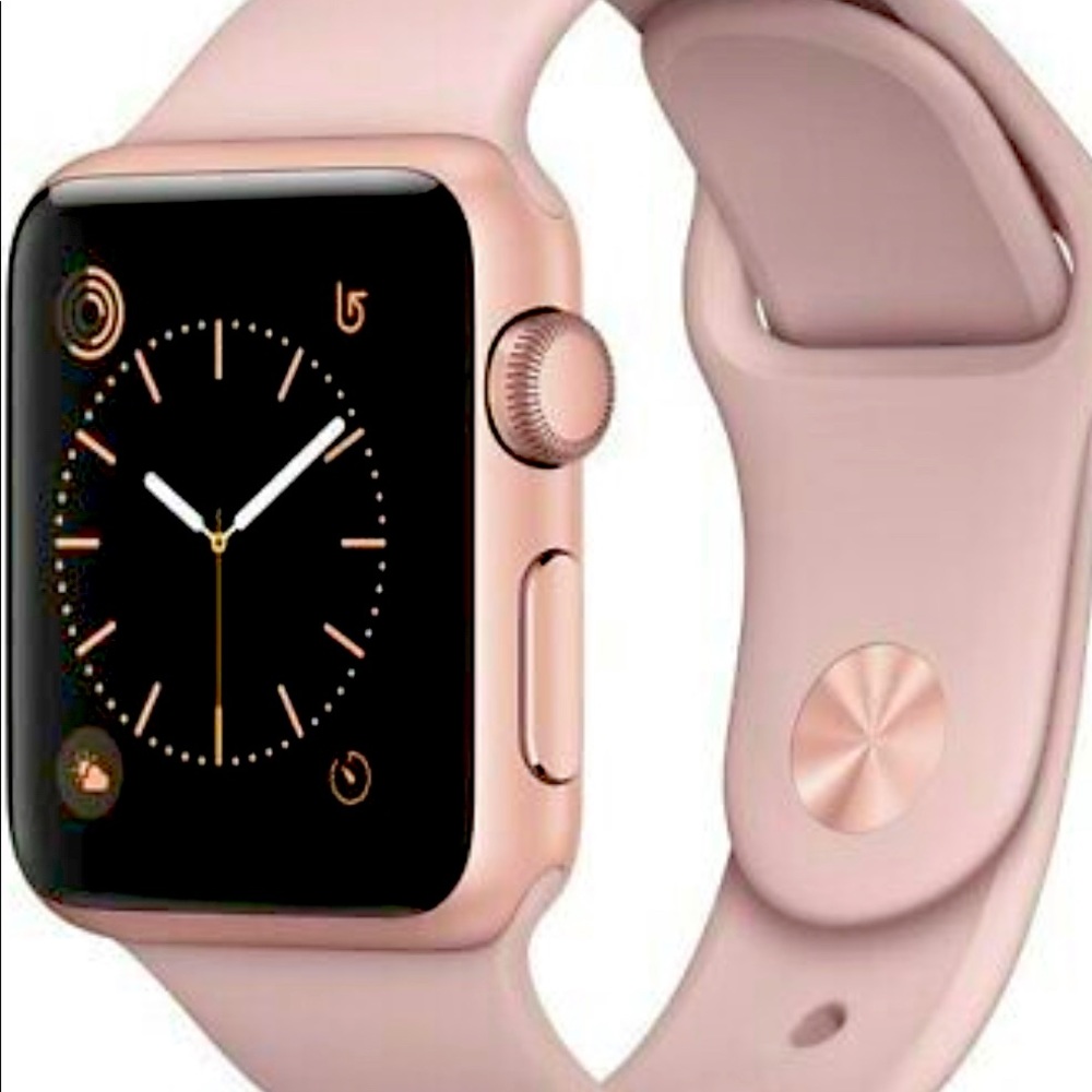 Rose gold series 1 Apple Watch with charger